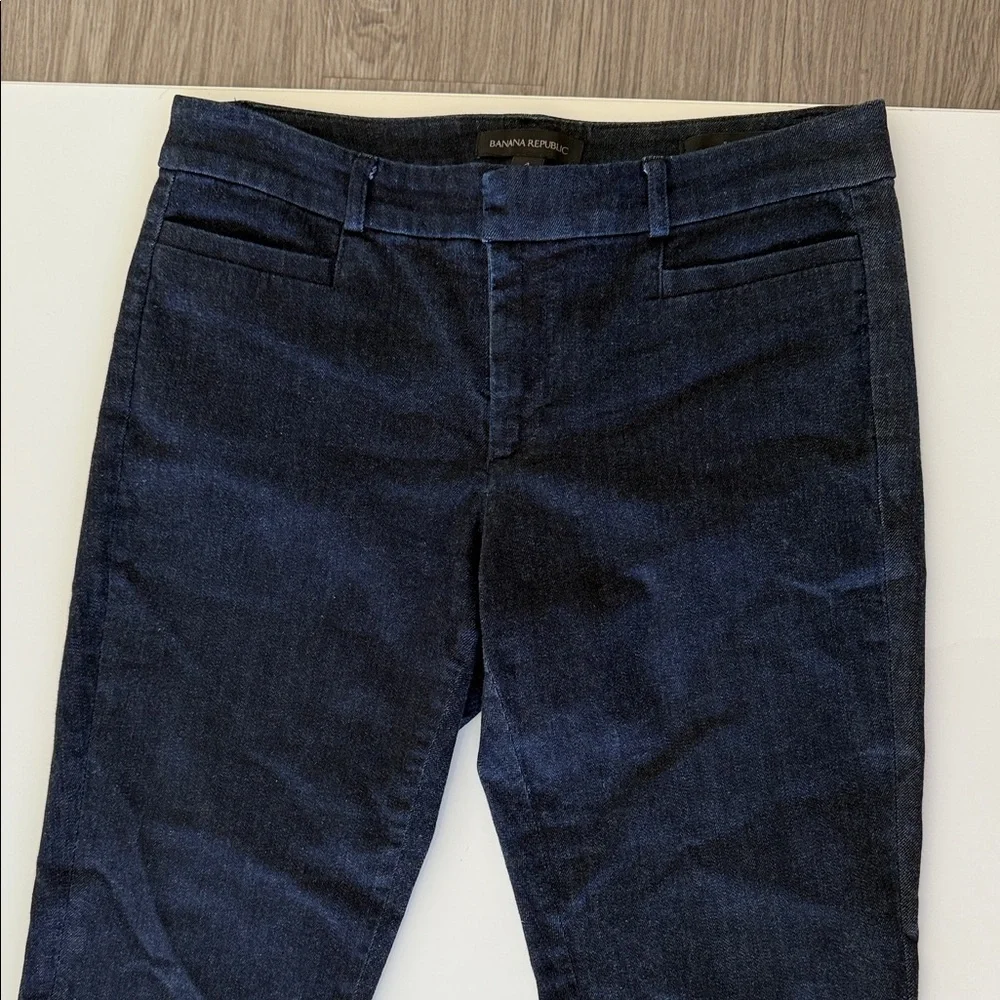 Banana Republic Jeans Size 4 Petite Womens Sloan Fit Straight Dark Wash Blue